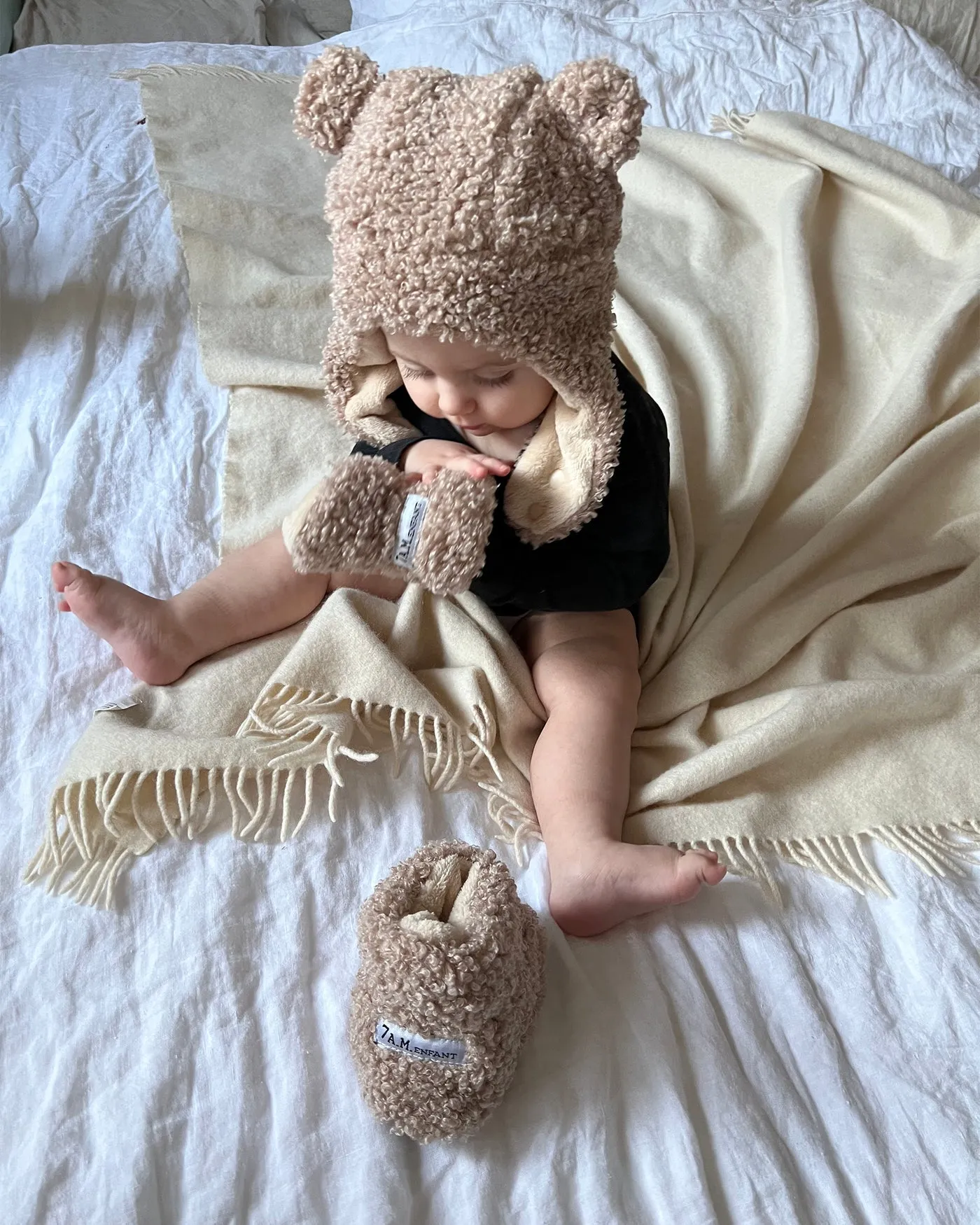 7 A.M. Enfant Baby Booties - Teddy