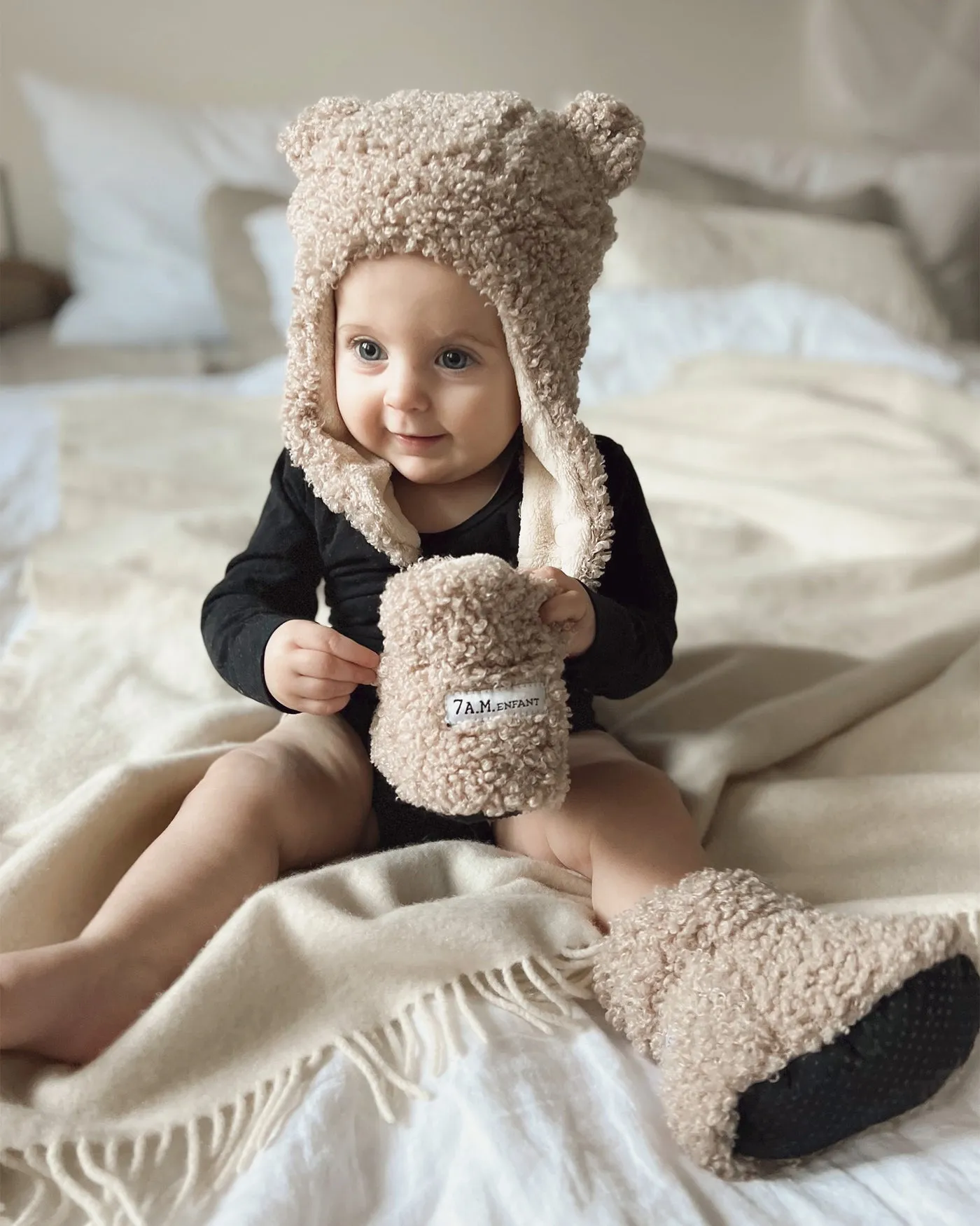 7 A.M. Enfant Baby Booties - Teddy