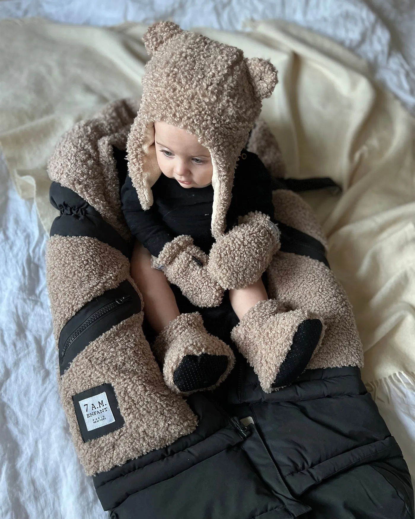 7 A.M. Enfant Baby Booties - Teddy
