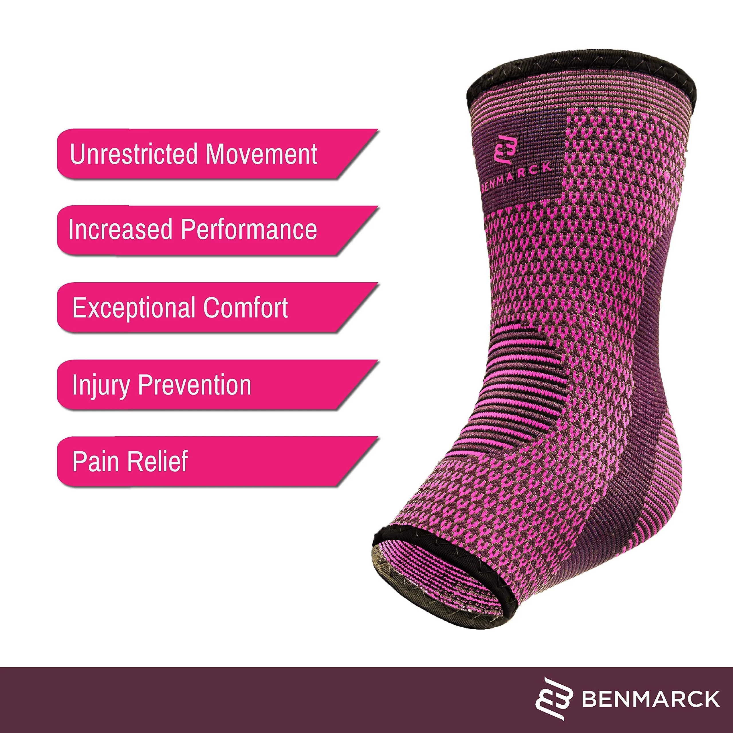 Achilles Tendon Support Brace, Plantar Fasciitis Sock, Ankle Compression Sleeve For Running, Tendonitis and Flat Feet Relief Fuchsia Purple Unisize