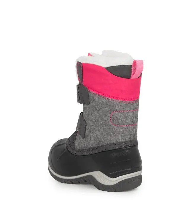 Acton Kiddy Baby Girls' Winter Boots with Removable Felt -40°F / -40°C - Grey/Pink