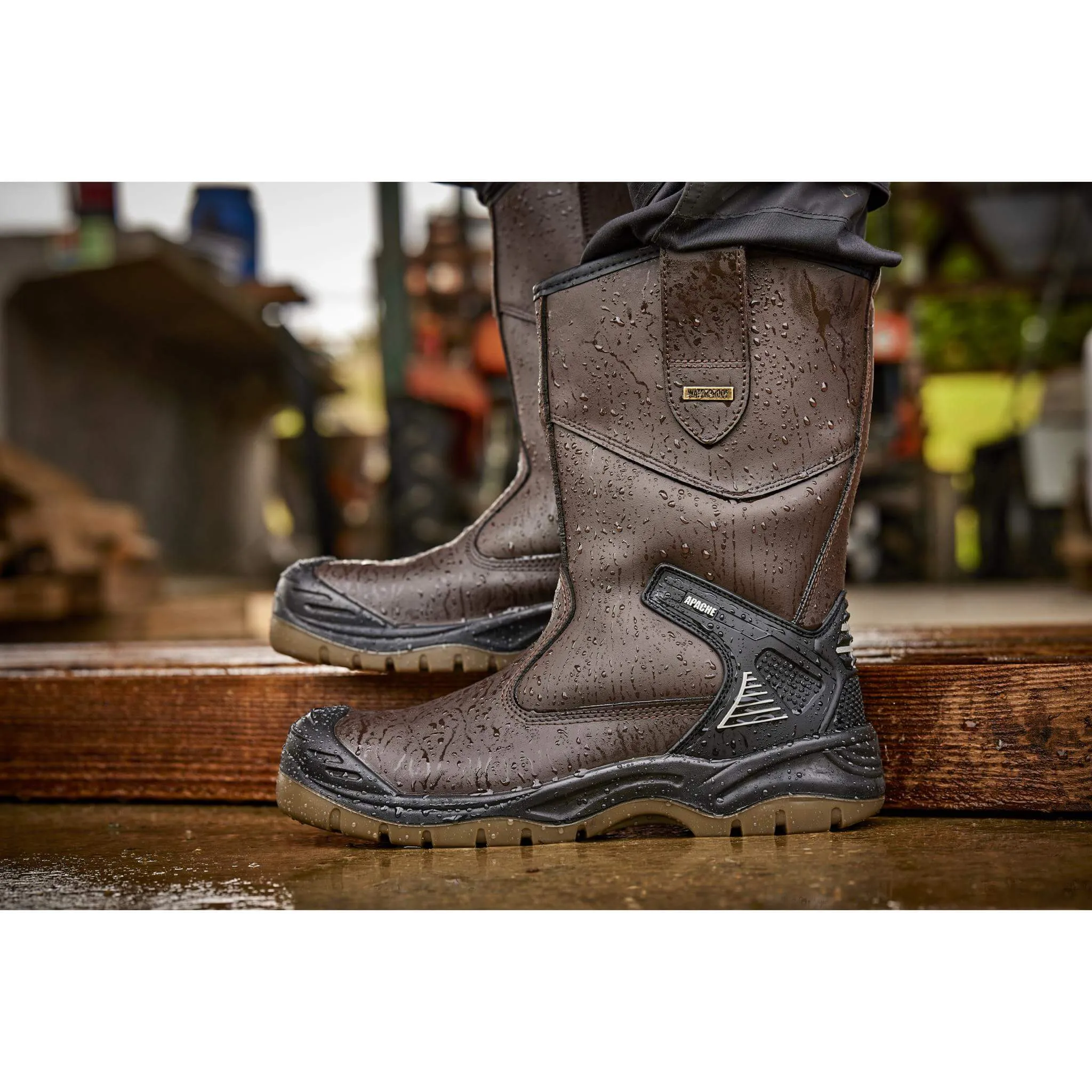 Apache AP305 Brown Waterproof Safety Rigger Boots - Sale