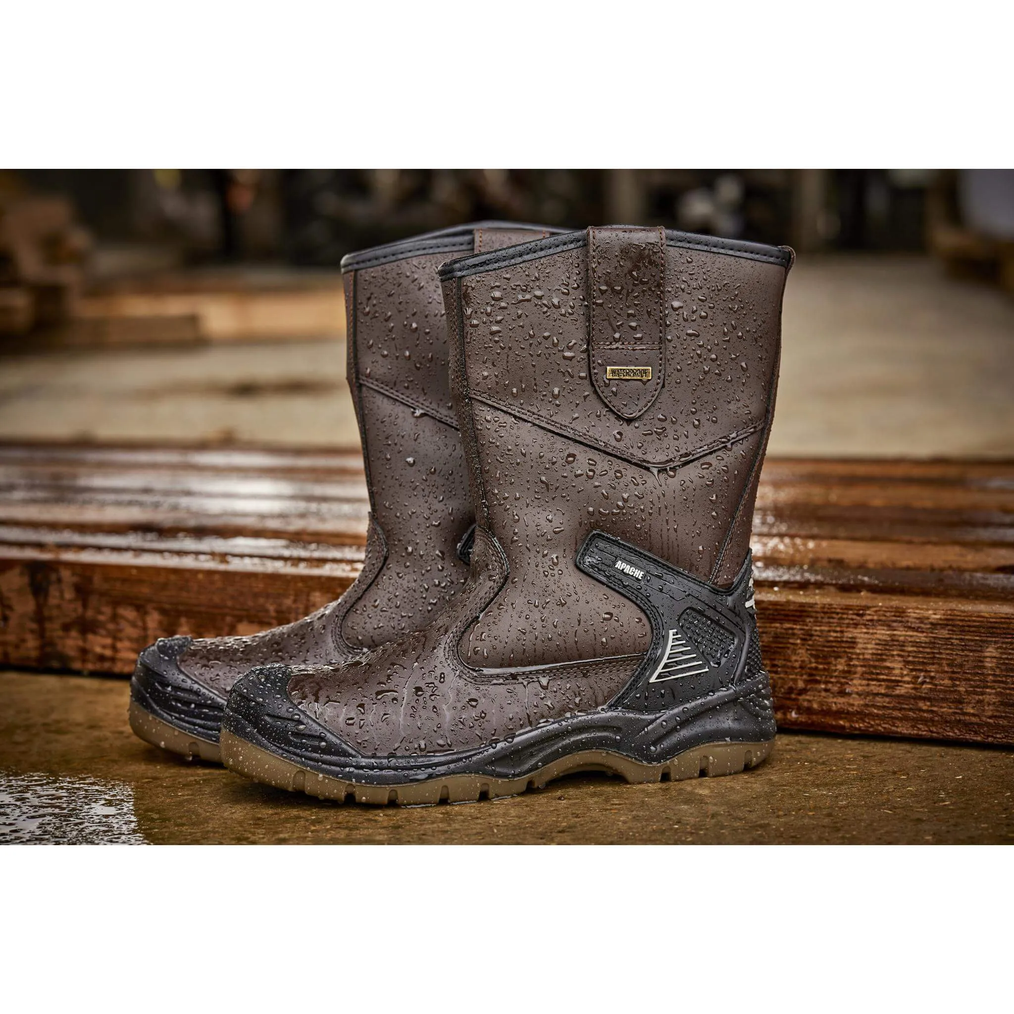 Apache AP305 Brown Waterproof Safety Rigger Boots - Sale
