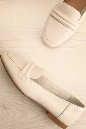 Auris Ivory | Faux Leather Loafers
