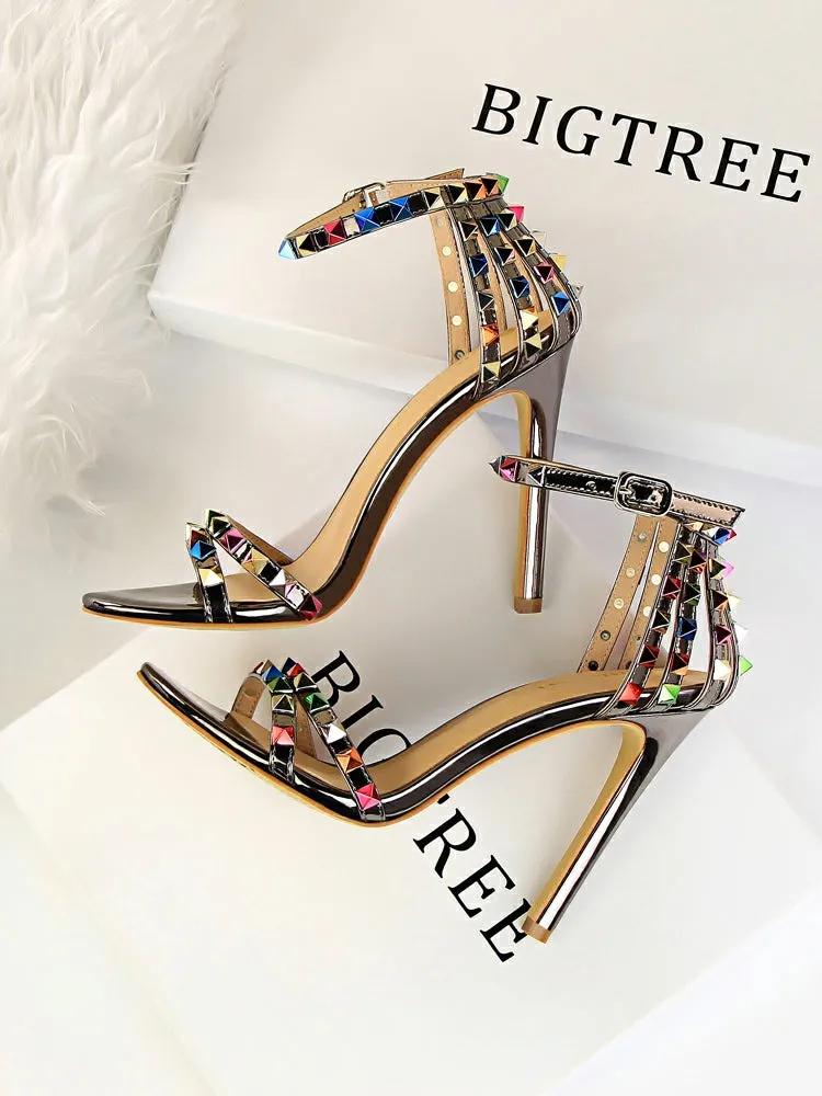 Colorful Rivet Heels