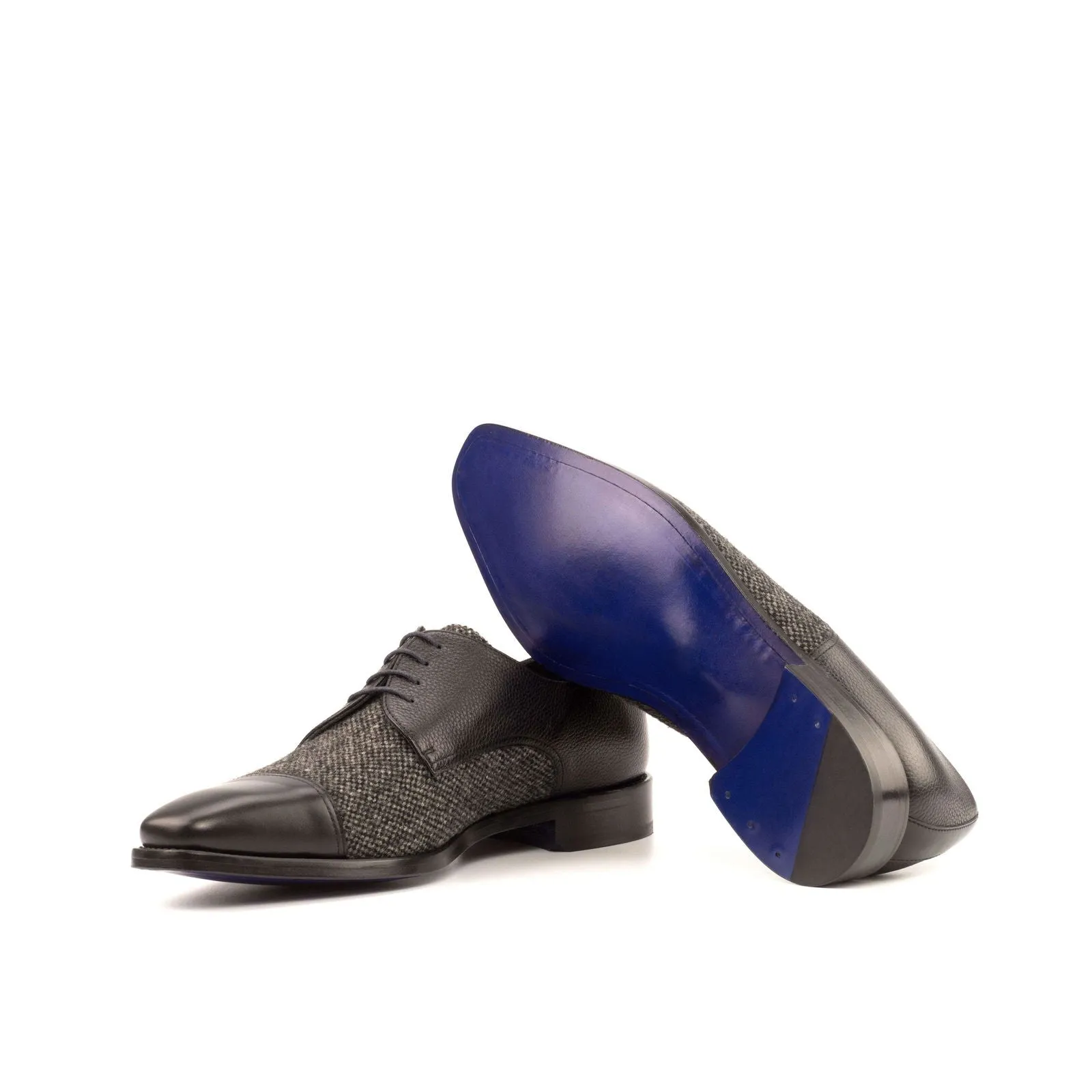 Derby-Painted Full Grain, Box Calf, Sartorial, Black, Grey-Wholesale