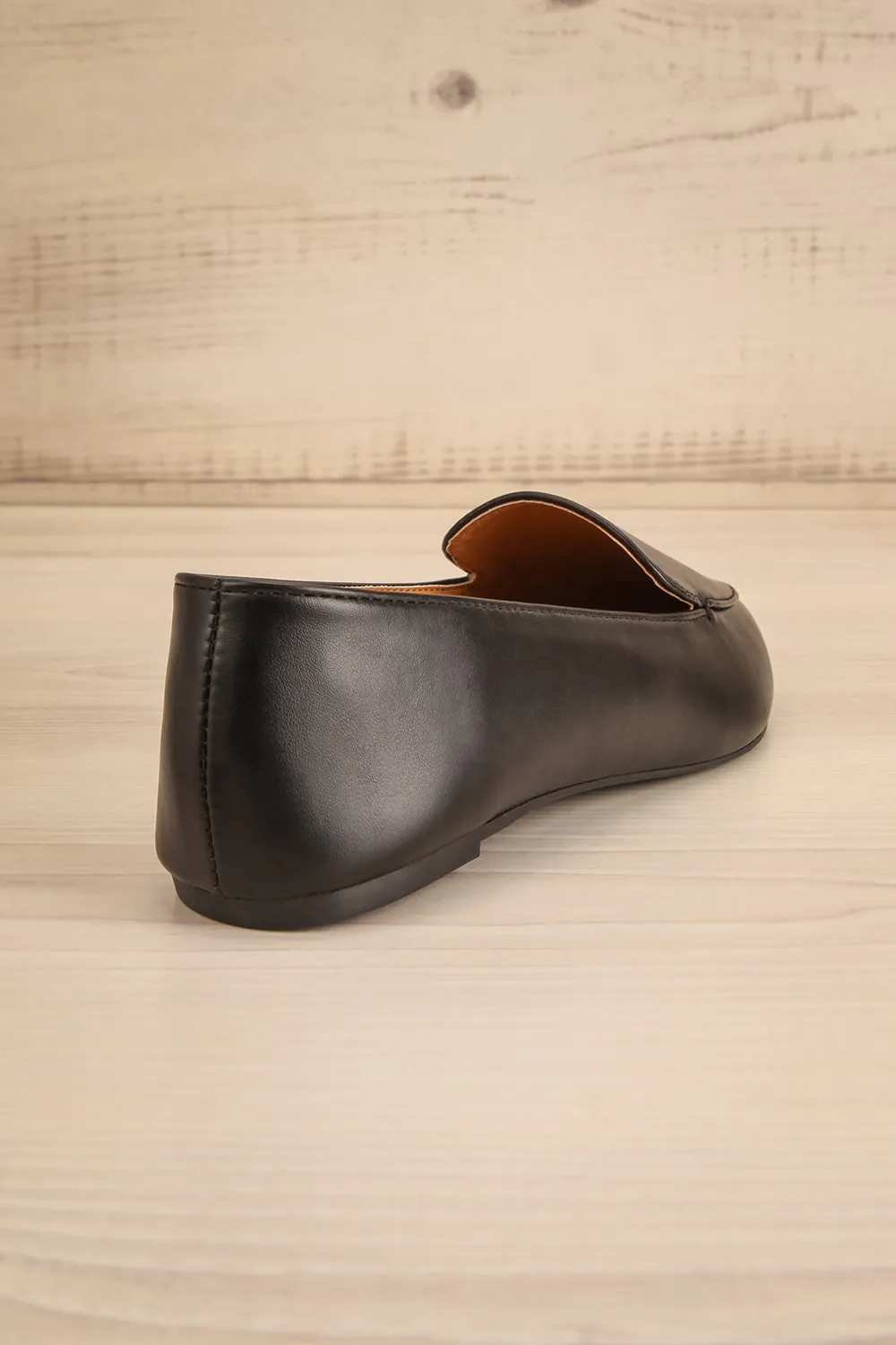 Dinteranthus Black | Pointed Faux-Leather Loafers
