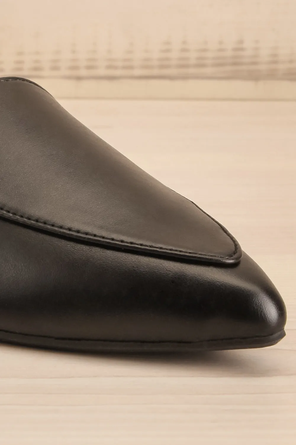 Dinteranthus Black | Pointed Faux-Leather Loafers