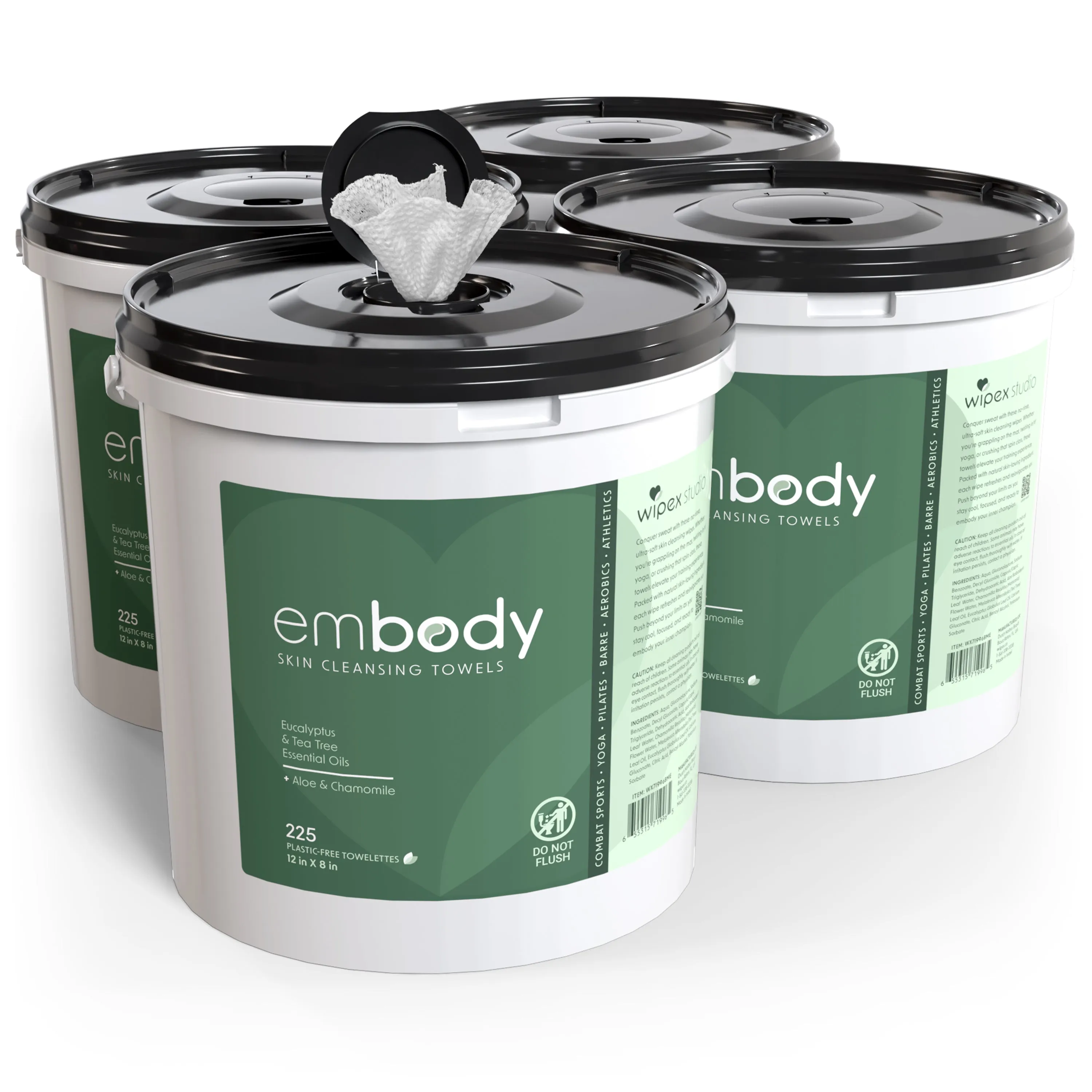 Embody™ Refreshing Natural Body Wipes | Yoga, Pilates, Jiu-Jitsu, Martial Arts | Tea Tree & Eucalyptus