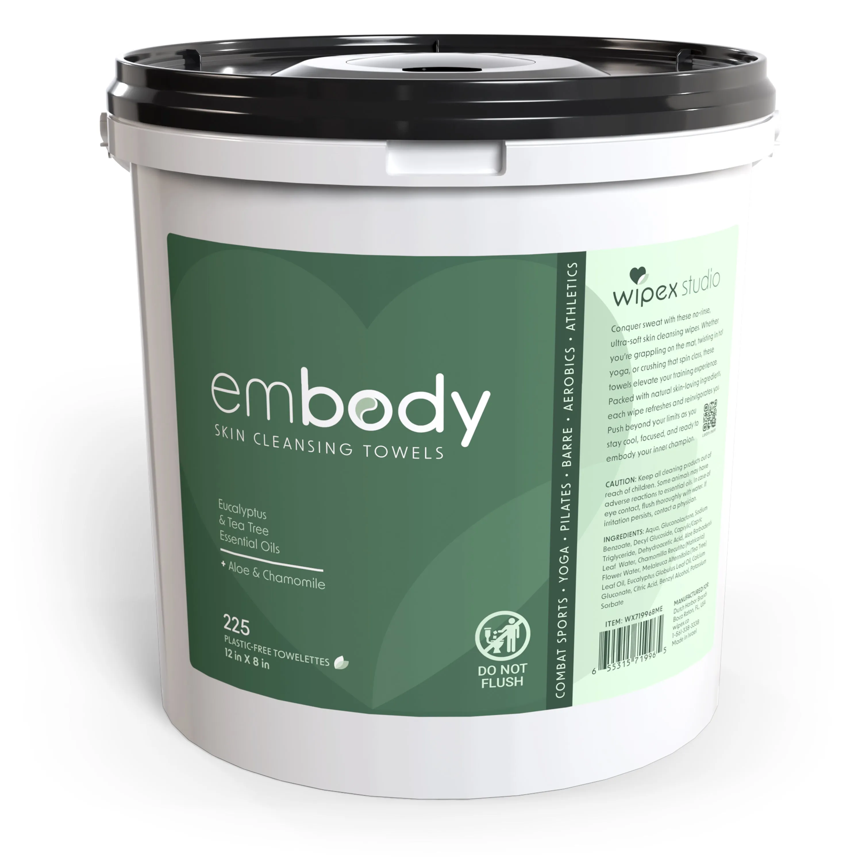 Embody™ Refreshing Natural Body Wipes | Yoga, Pilates, Jiu-Jitsu, Martial Arts | Tea Tree & Eucalyptus