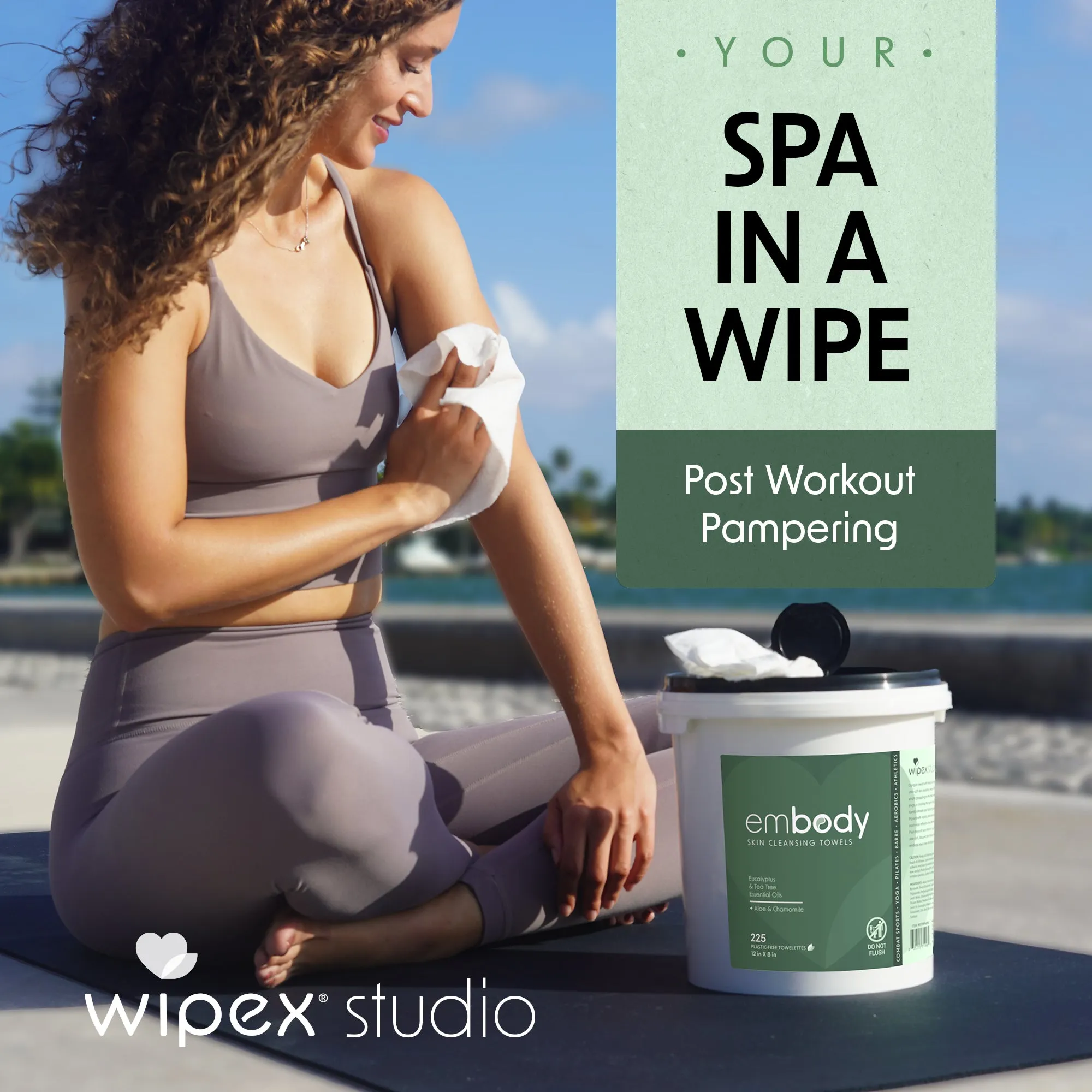 Embody™ Refreshing Natural Body Wipes | Yoga, Pilates, Jiu-Jitsu, Martial Arts | Tea Tree & Eucalyptus