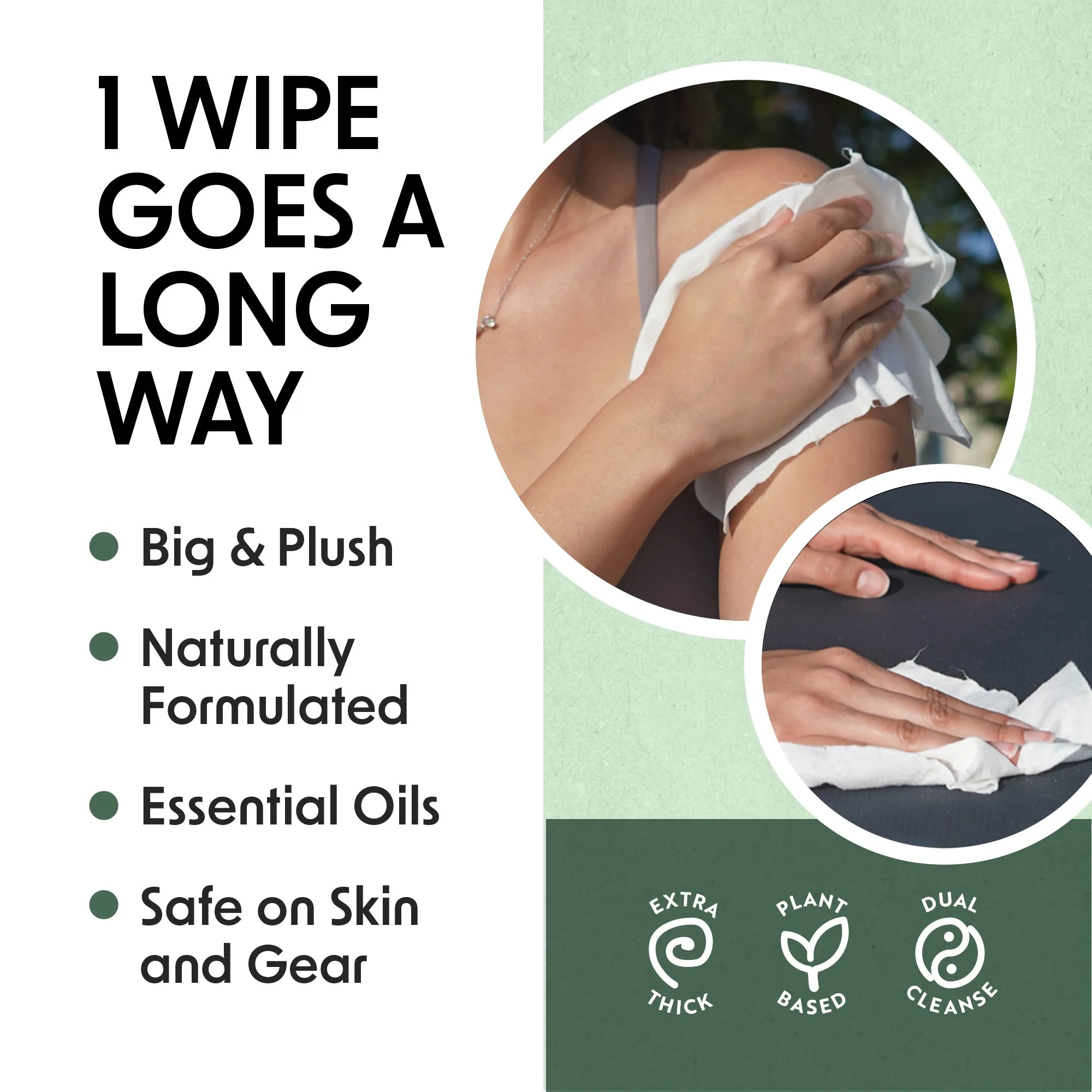 Embody™ Refreshing Natural Body Wipes | Yoga, Pilates, Jiu-Jitsu, Martial Arts | Tea Tree & Eucalyptus