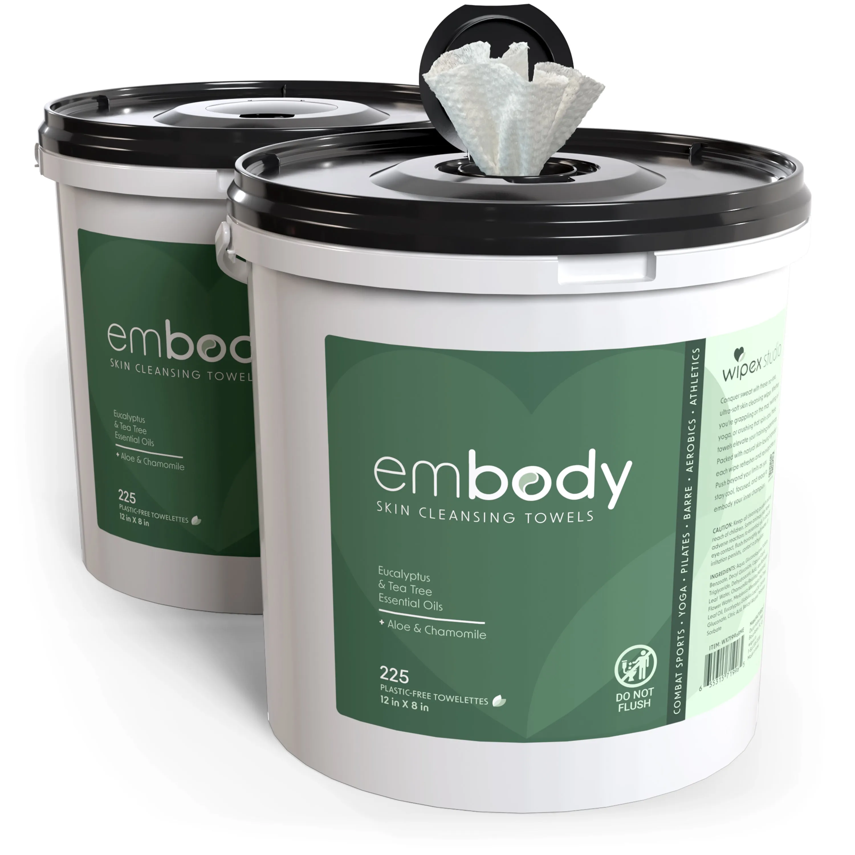 Embody™ Refreshing Natural Body Wipes | Yoga, Pilates, Jiu-Jitsu, Martial Arts | Tea Tree & Eucalyptus