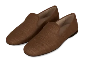 Fenice Loafers in Sirocco Silk and Gros Grain
