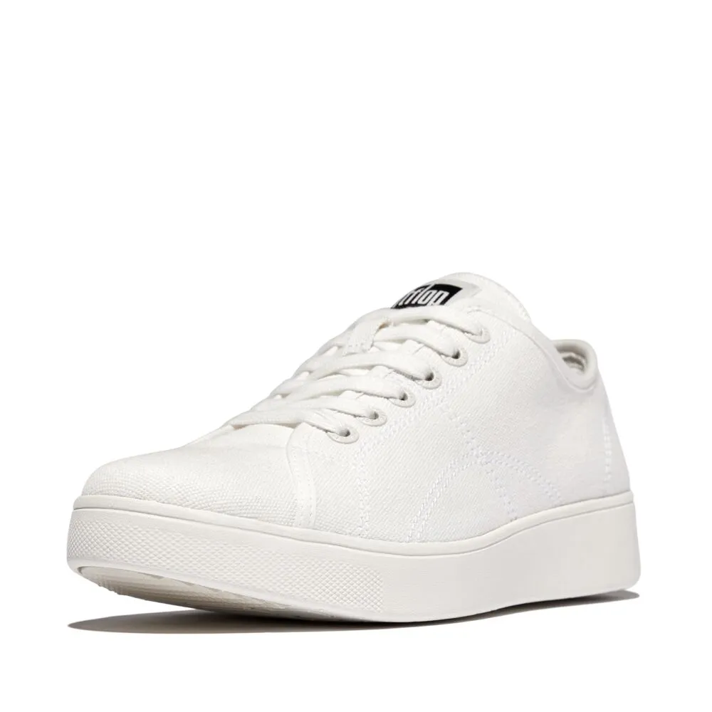 FitFlop Rally Canvas Sneaker Shoes - Urban White