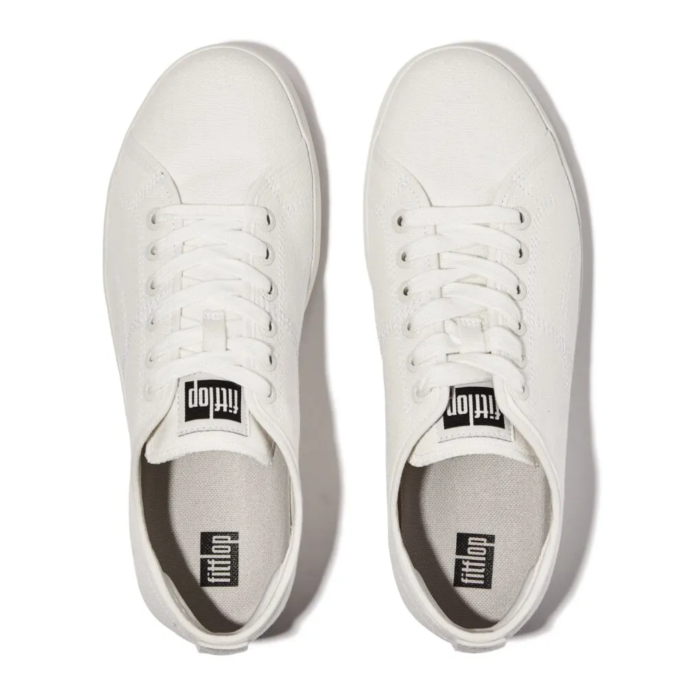 FitFlop Rally Canvas Sneaker Shoes - Urban White