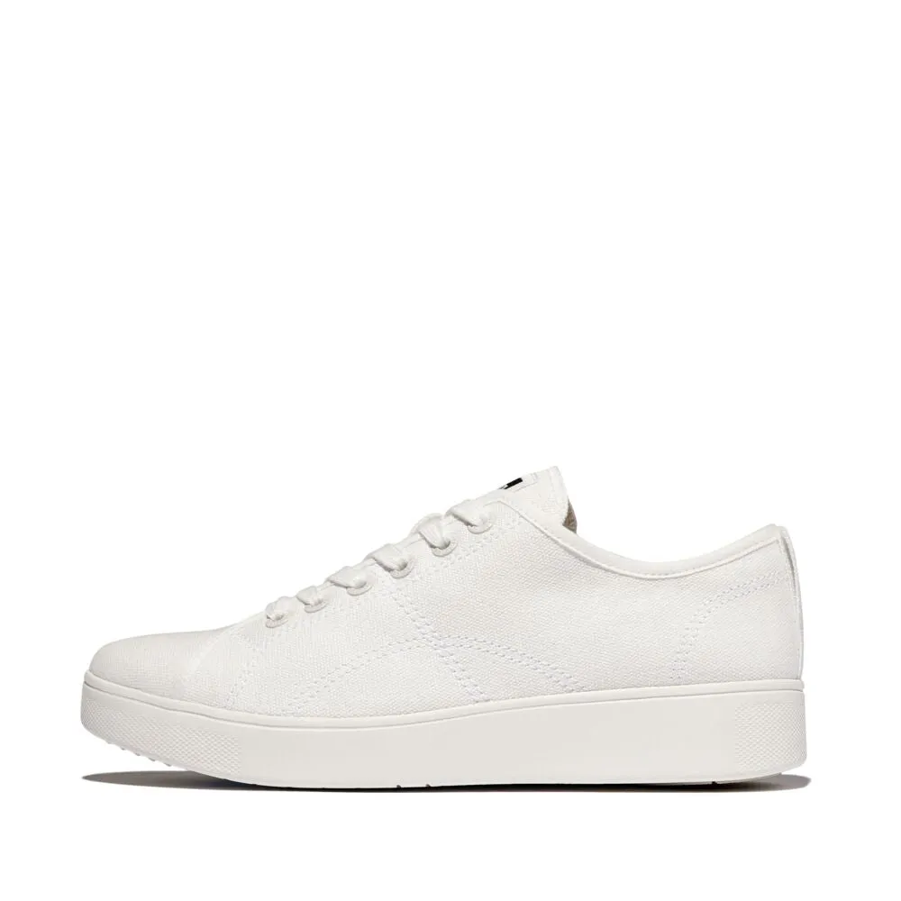 FitFlop Rally Canvas Sneaker Shoes - Urban White