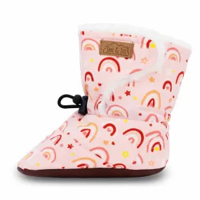 Jan & Jul Stay-Put Winter Booties - Pink Rainbow