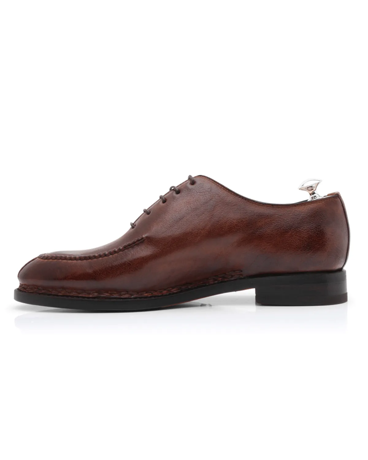 Leather Lace Up in Light Chocolate
