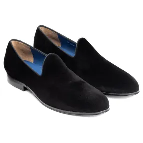 Men´s black velvet tuxedo-slip on loafers