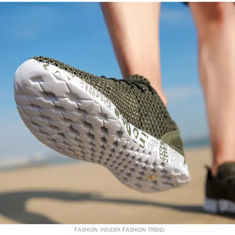 Men’s Quick-Dry Aqua Shoes – Breathable Water Sneakers for Trekking, Beach, and Outdoor Fishing