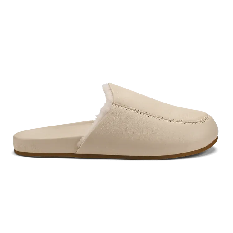 Olukai Konea Women's Shearling Leather Mule Bone / Bone
