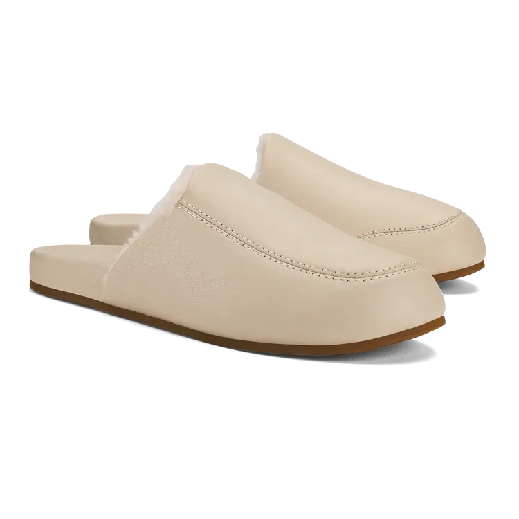 Olukai Konea Women's Shearling Leather Mule Bone / Bone