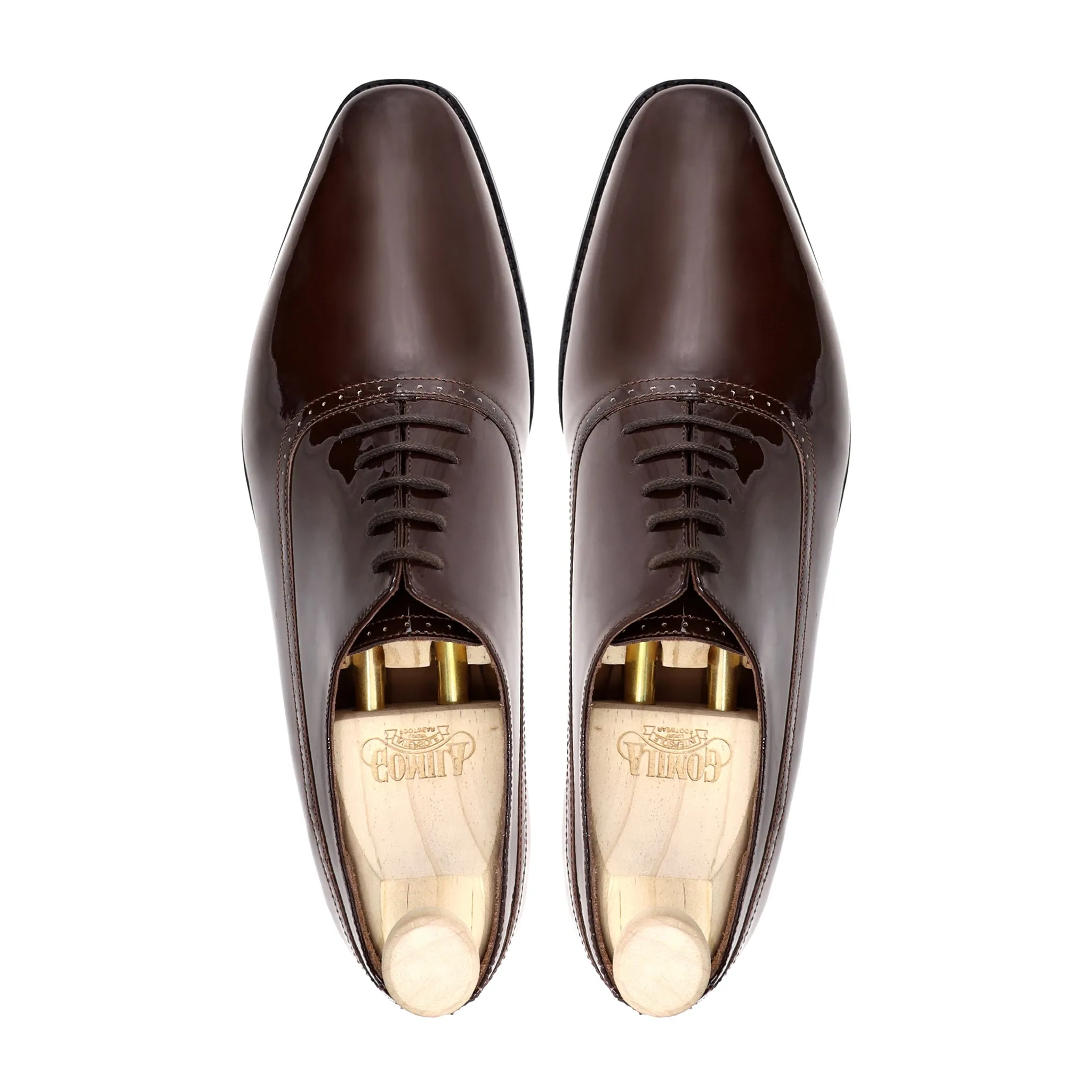 Phoenix - Men's Dark Brown Patent Leather Oxford Shoe