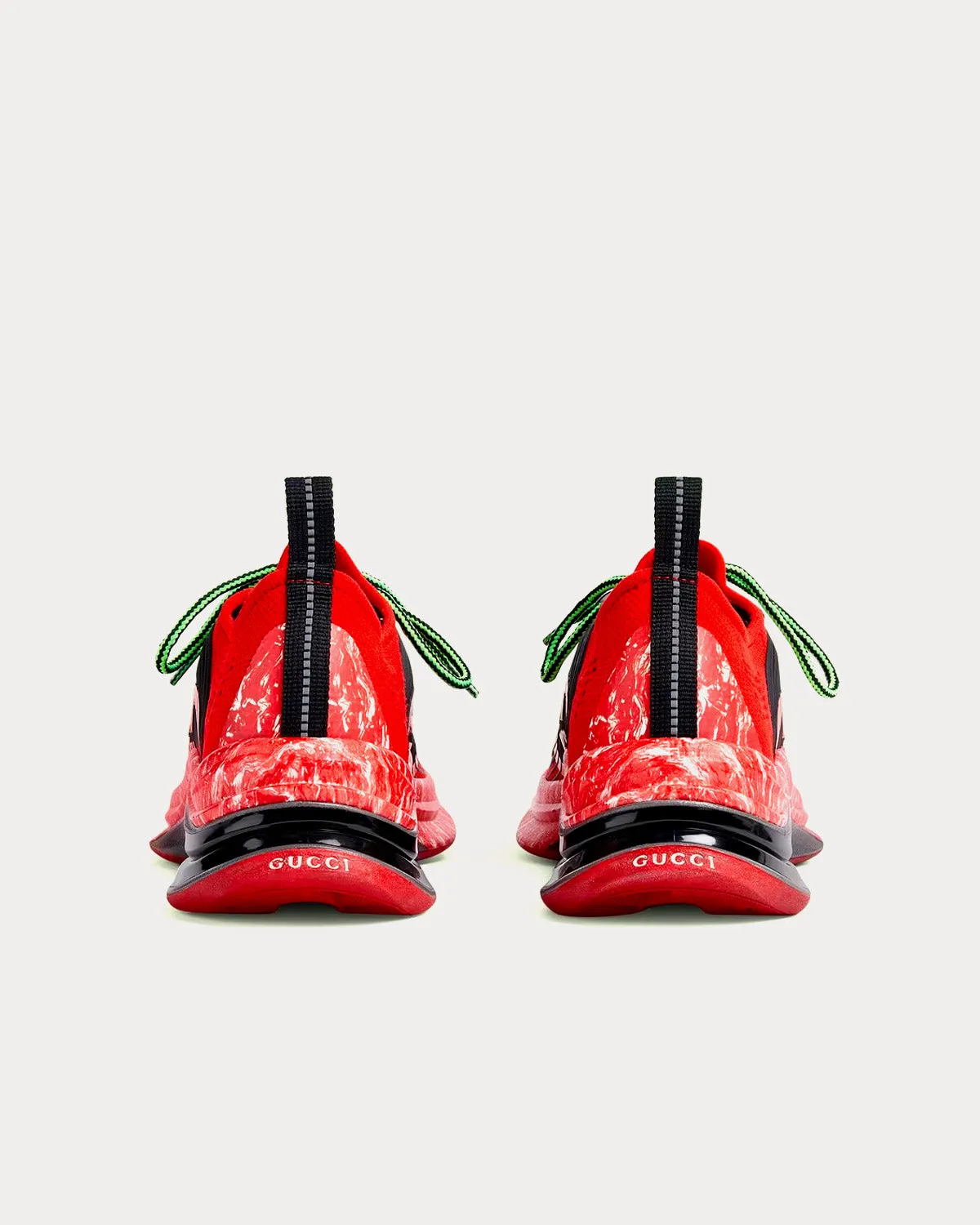 Run Technical Knit Fabric Red Running Shoes