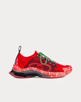 Run Technical Knit Fabric Red Running Shoes