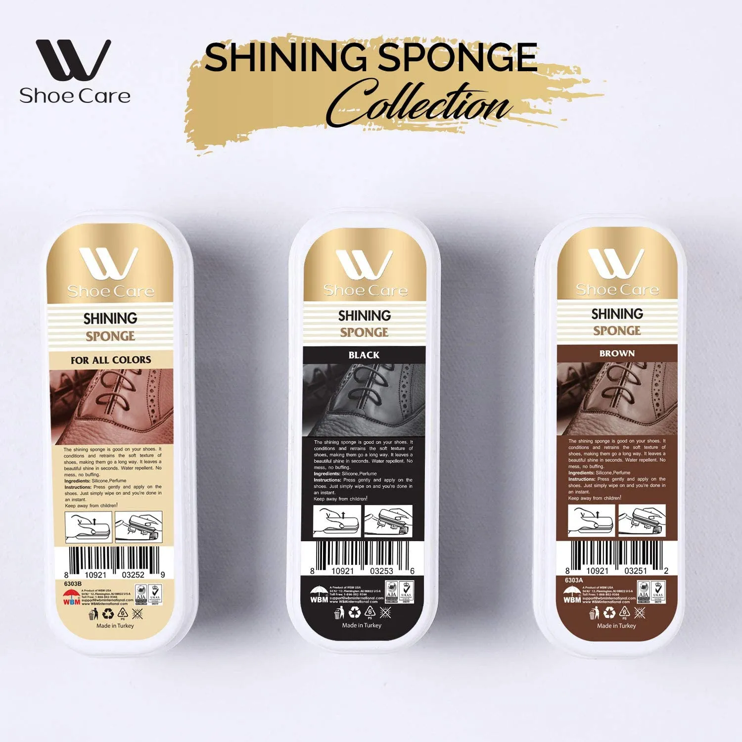 Shoe Shining Sponge Black - 0.37 fl oz | WBM SHOE CARE