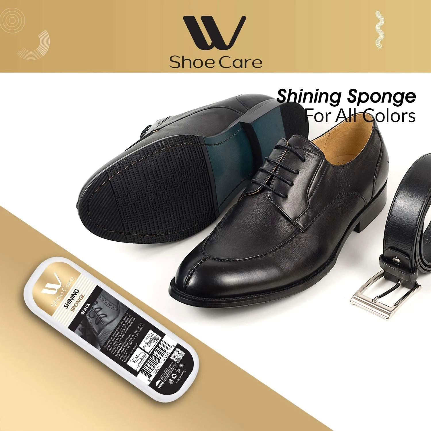 Shoe Shining Sponge Black - 0.37 fl oz | WBM SHOE CARE