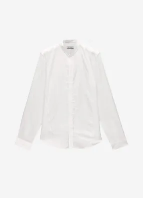 Stand Collar Soft Shirt White