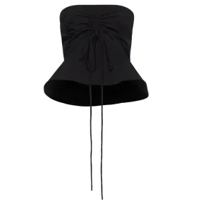 Technical Cotton Strapless Top