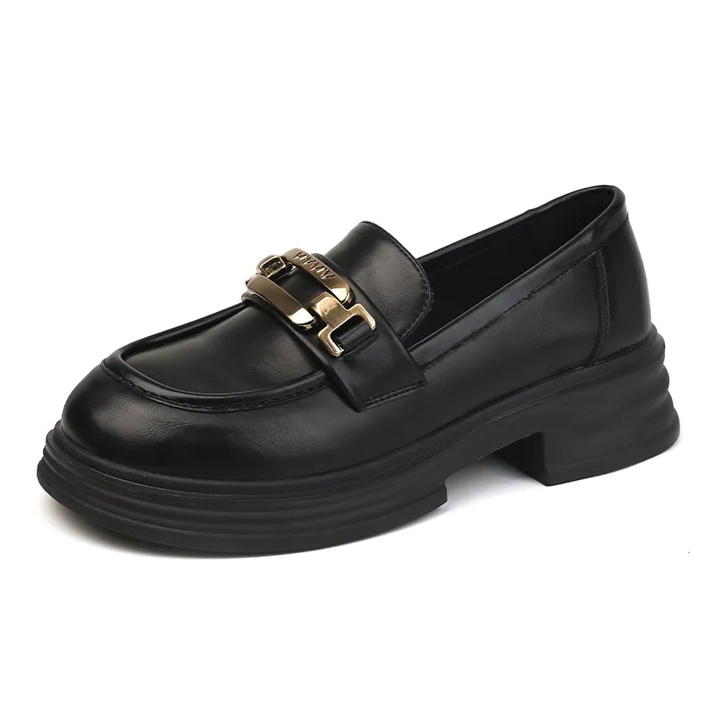 Women Retro Casual Minimalist Soft Thick Soled Loafers